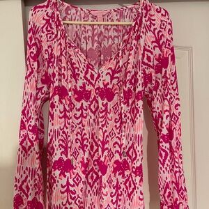Pink Patterned Lilly Politzer Long Sleeve Shirt